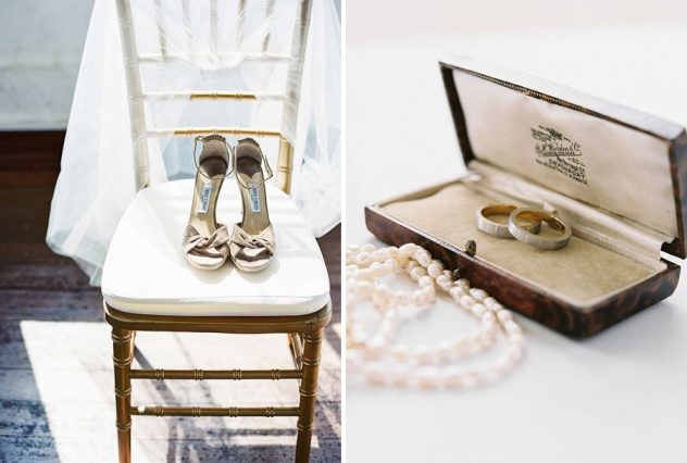 wedding rings and shoes