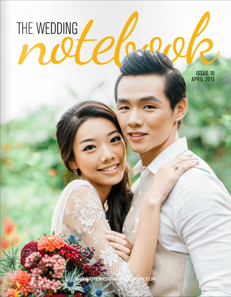 Cover image of wedding notebook - bridge & groom