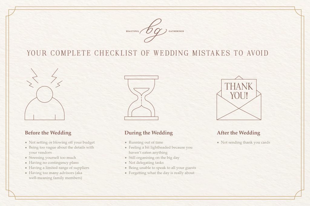 Checklist of Wedding Mistakes to Avoid